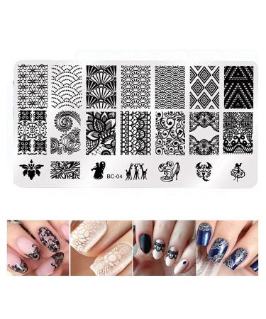 Nail Stamp Plate Gel Set - 22 pcs: Stamping Plates, Polishes, Stamper, Scaper, Templates - Flowers, Animals, Holidays, Summer, Lace Designs - Buy Online on GoSupps.com