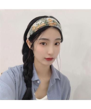 NICENEEDED Mesh Elastic Flower Embroidered Head Band Non-slip Lace Floral Embroidery Headband Vintage Stretch Head Jewelry Hairband for Women and Girls Hair Decoration - Buy Online on GoSupps.com