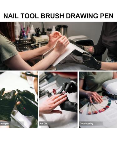 SOLUSTRE Nail Art Point Drill Drawing Brush Pen Nail Art Pen Manicure Drill Drawing Nails Brush Carving Brush for Nail Art - Buy Online on GoSupps.com