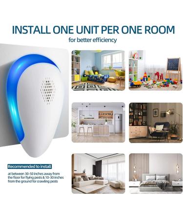 MOVEPEST Ultrasonic Pest Repeller 6 Pack - Indoor Pest Repellent for Mosquito, Mice, Roach, Spider - Dual Chip Technology for Effective Pest Control in Home, Office, and Warehouse - Buy Online on GoSupps.com