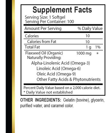 OLANTA TRADE SOLUTION Non-GMO Flaxseed Oil Softgels - Pure Plant-Based Omega-3 Omega-6 & Omega-9 Formula - Cold-Pressed Supplement - 1 Bottle 1000mg 100 Softgels - Buy Online on GoSupps.com