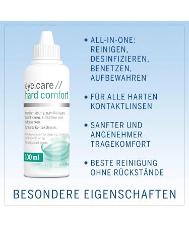 Eye.care Hard Comfort Contact Lenses Liquid - Premium 100ml Care for Hard Lenses - Storage Cleaning Disinfection & Rinse - Combo Pack - Buy Online on GoSupps.com