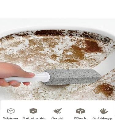 2pcs Pumice Cleaning Stone Toilet Bowl Cleaner with Curved PP Handle Hard Water Ring Remover for Bath Pool Kitchen Household Cleaning - Buy Online on GoSupps.com