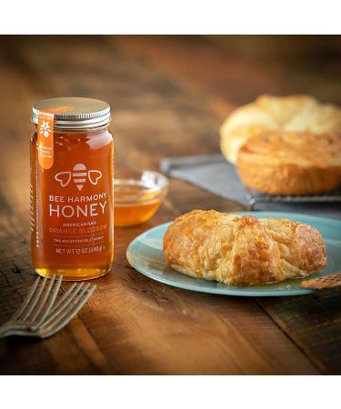 Bee Harmony Orange Blossom Honey 12oz - Pure American Raw Honey - Buy Online on GoSupps.com