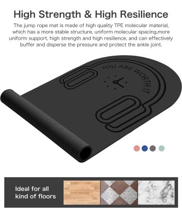 LERYG 8mm Jump Rope Mat - Durable Non-Slip Exercise Mat for Home Gym - 55 x 24 inches, Gray - Buy Online on GoSupps.com