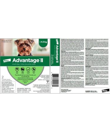 Advantage II Flea Treatment for Small Dogs weighing less than 4.5 kg (less than 10 lbs.)-2 doses - Buy Online on GoSupps.com