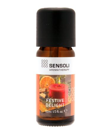 Sensoli Festive Delight Essential Oil Blend (10ml) - A Blend of 100% Pure Natural Cinnamon and Orange Oils - For Diffusers and Oil Burners over the Christmas period - Xmas spirit fragrance.