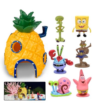 Tyxjj-bf 7Pcs aquarium decoration pineapple form aquarium decoration pineapple form fish tank ornament shrimp underwater decoration plastic aquarium accessories ideal for small shrimp fish