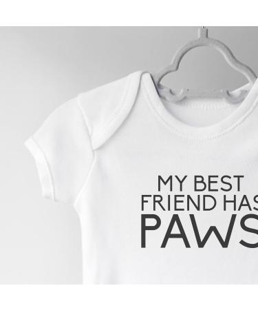 Hippowarehouse My Best Friend Has Paws Baby Vest Bodysuit | Short Sleeve for Boys and Girls - Buy Online on GoSupps.com