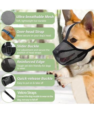 Dog Muzzle for All Sizes - Prevents Biting & Chewing - Adjustable Velcro Fastener for Large Medium & Small Dogs - Buy Online on GoSupps.com