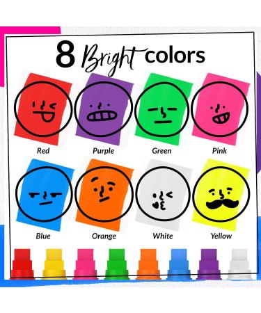 Funcils 8 Washable Window Markers for Cars - 15mm Neon Chalk Markers for Glass, Chalkboard, Blackboard, Auto - Bright Jumbo Tip, Loved by Teachers and Kids - Buy Online on GoSupps.com