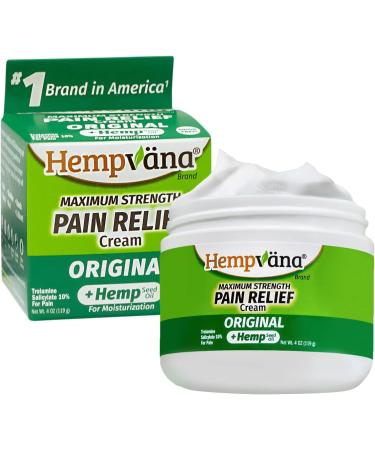 Hempvana Original Pain Relief Cream Maximum Strength 4 Oz Jar - Fast Acting Relief - Buy Online on GoSupps.com