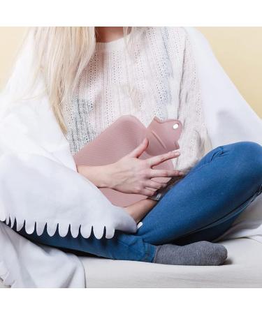 500ML Natural Rubber Mini Hot Water Bottle - Cozy Pain Relief for Waist, Back, Neck, Legs, Shoulders, Feet - Leak Proof & Warmth - Pink (Medium) - Buy Online on GoSupps.com