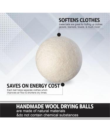 Wool Dryer Balls Natural Fabric Softener Reusable Organic Wool Laundry Balls Tumble Dryer Balls for Fabric Softening Reduce Drying Time Noise Wrinkles Free 7cm in Size Natural Wool (Pack of 2) - Buy Online on GoSupps.com