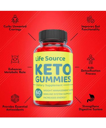 (3 Pack) Life Source Keto ACV Gummies - Vegan Formula with Apple Cider Vinegar and Vitamin B12 (180 Gummies) - Buy Online on GoSupps.com