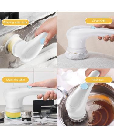 Electric Scrub Brush for Cleaning with 5 Changing Heads Electric Kitchen Brush USB Charging 360 Vibration Cleaning Floor Scrubber Household Multipurpose Cleaning - Buy Online on GoSupps.com