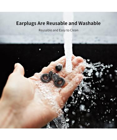 Sleeping Ear Plugs - 2 Pairs Reusable Soft Comfortable 27dB Noise Reduction - Ideal for Side Sleepers - Black - Buy Online on GoSupps.com
