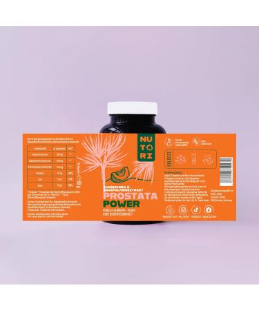 Nutori Pumpkin Seed & Saw Palmetto Extract - High Dose 120 Capsules | Vegan Lab-Tested 700mg Daily | Vitamin E Zinc Selenium Nettle Root - Made in Germany - Buy Online on GoSupps.com