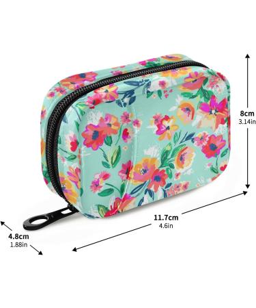 Naanle Watercolor Spring Flowers Pill Box | 7-Day Travel Pill Organizer with Zipper | Portable Compact Case for Supplements & Vitamins - Buy Online on GoSupps.com