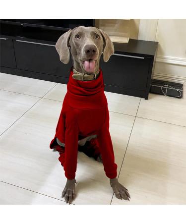 Greyhound Sweater for Dogs Dog Jumpers Pet Sweater Cotton Greyhound Pajamas Four-Legged Greyhound Clothes Hooded Whippet Pajamas Stretchable Warm Dog Coat L red L - Buy Online on GoSupps.com
