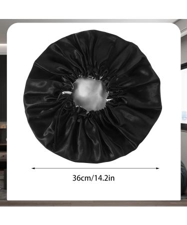Adjustable Silk Bonnet Set - Double Sided Satin Sleep Caps for Women - Black - Protects Curly and Natural Hair - 2 Pieces - 36cm - Buy Online on GoSupps.com