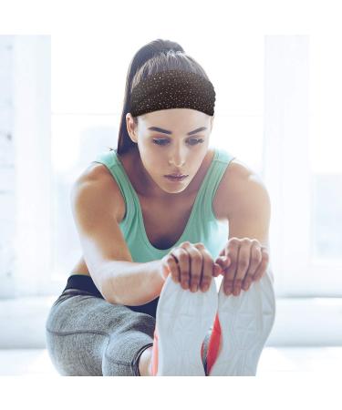 10 Piece Women's Paisley Yoga Headbands with Rhinestone - Wide Stretchy Headwrap for Workout and Sports - Buy Online on GoSupps.com