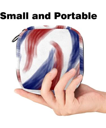 Shop Stylish Abstract Blue and Red Women s Menstrual Pad Storage Bag - Portable Zip Pocket for Teens & Women - Buy Online on GoSupps.com