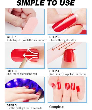 Kalolary 20PCS Nail Gel Polish Strips - Self-Adhesive Full Wraps Stickers with Nail File - UV/LED Lamp Required (NJTZ-19) - Buy Online on GoSupps.com