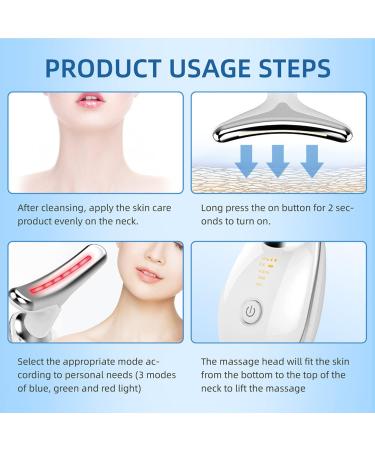 Pocarder Neck Face Firming Tool - Double Chin Reducer & Wrinkle Remover | Portable Electric Vibration Massager for Skin Care - 3 in 1 Face Massager (White) - Buy Online on GoSupps.com