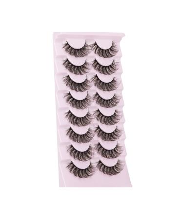 Yawamica 16MM C Curl Mink Lashes - Natural Wispy Medium Volume False Eyelashes, 8 Pairs Pack - Buy Online on GoSupps.com