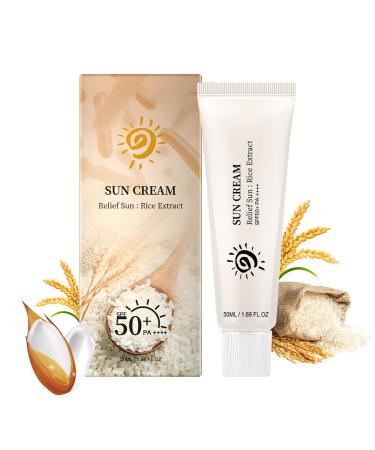 Rice & Probiotics Sunscreen SPF 50 Organic Rice Sunscreen SPF50+ PA++++ for All Skin Type UV Defense Nourishing Non-Greasy