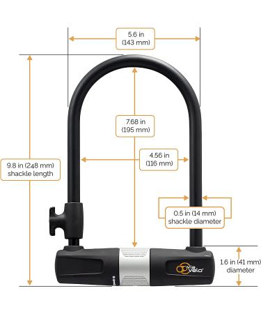 Via Velo Heavy Duty Bike U-Lock with Cable - 14mm Shackle, 10mm x 1.8m Cable | Mounting Bracket Included - for Road, Mountain, Folding Bikes - Buy Online on GoSupps.com