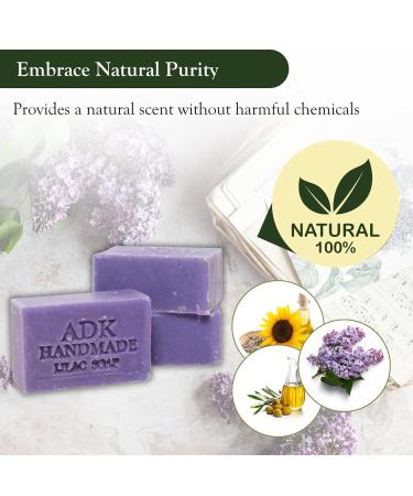 Adirondack Natural Lilac Soap Bar - 16 oz Handmade Organic Vegan Moisturizer for Dry Sensitive Skin - Perfect for Men Women & Babies - Buy Online on GoSupps.com