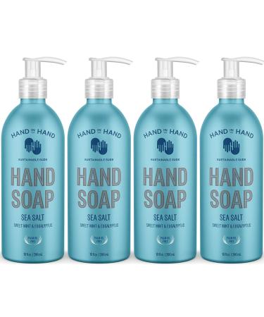 Hand in Hand Nourishing Liquid Hand Soap 10 Fl Oz Sweet Mint & Eucalyptus Sea Salt Scent 4 Pack Sea Salt 10 Fl Oz (Pack of 4)