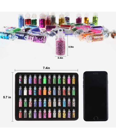 PHOGARY 48 Bottles Nail Art Decoration - Glitter Powder Sequins & Beads for DIY Nail Eye & Face Makeup - Buy Online on GoSupps.com