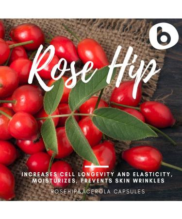 Organic RoseHips & Acerola Capsules - Plant Based Vitamin C 1000mg from Acerola Cherry Powder Organic & Rosehip Powder - Without Ascorbic Acid - Supports Immune Health - GMO free - 90 Vegan Capsules - Buy Online on GoSupps.com