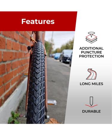 Fincci 700x35c Foldable Commuter Tires - Pack of 2 | 60 TPI City Cycling Hybrid Touring Bicycle Tyres with Nylon Protection - Buy Online on GoSupps.com
