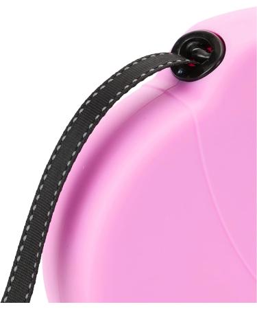 DDOXX Dog Leash - Reflective Nylon Bite-Proof 5m Roller Lock System Pink - Durable for Dogs Up to 50kg - Buy Online on GoSupps.com