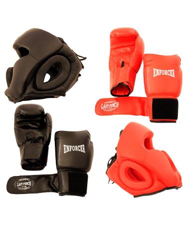 Lastworld 2 Pairs Pro Boxing Gloves & Pro Head Gears Pro Quality (1)