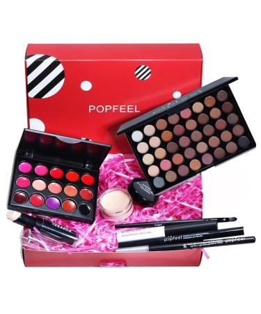 Holzsammlung Makeup Kit for Women Full Kit All in One Makeup Gift Set for Girls Teenagers Beginners Cosmetic Make up Set with Lipgloss Eyeshadow Palette Brush Concealer Mascara Eyeliner Pencil #3 A-3