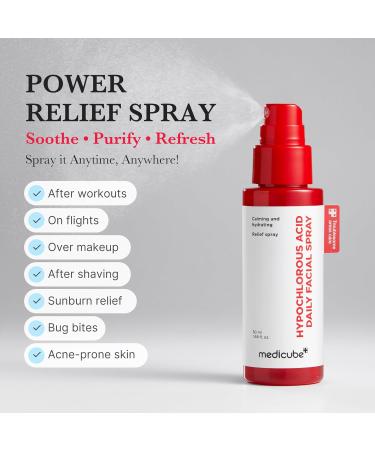 medicube Power Soothing Spray | Hypochlorous Acid Spray For All Skin Types Delicate Skin | Daily Skin Solution & Post-Sun Care | HOCI Facial Mist for Soothing & Calming | Korean Skincare | 1.69 fl.oz 50 ml - Buy Online on GoSupps.com