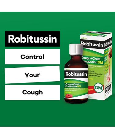 Robitussin Cough and Chest Congestion DM, Raspberry Flavor - 4 Fl Oz Bottle - Buy Online on GoSupps.com