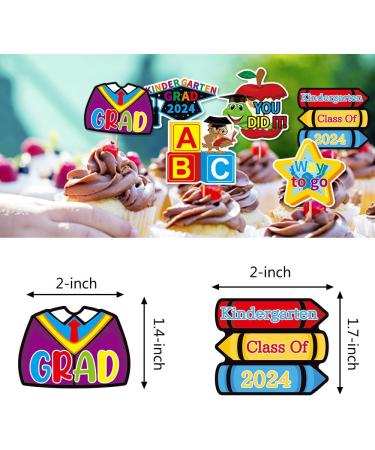 24Pcs Kindergarten Graduation Cupcake Toppers Kindergarten Graduation Cupcake Picks for Kindergarten Graduation Party Decorations - Buy Online on GoSupps.com