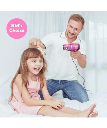 Deogra Kids Travel Hair Dryer - Portable Mini Dual Voltage Blow Dryer with Diffuser and Concentrator Pink - Buy Online on GoSupps.com