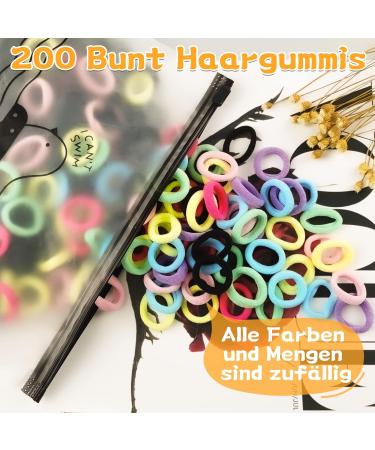 Realure 200 Mini Colorful Hair Ties for Girls & Babies | Soft Elastic Rubber Bands for Braid Accessories - Buy Online on GoSupps.com