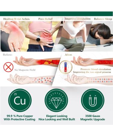 IGERCN 2 pieces of diabetes ring copper rings for women copper rings for arthritis rings women adjustable suitable for relieving arthritis and joint pain etc. (male and female) - Buy Online on GoSupps.com