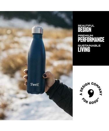 S'well Blue Suede 17oz Stainless Steel Water Bottle - Vacuum-Insulated, BPA-Free, Keeps Drinks Cold 36Hrs, Hot 18Hrs - Perfect for On-the-Go - Buy Online on GoSupps.com