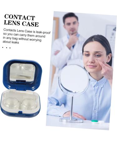 JECOMPRIS Contact Lens Travel Kit - 2 Sets of Stylish ABS Containers & Makeup Box for Cosmetic Lens Care - Portable Blue Case (7.3x7.3x2.6cm) | International Shipping Available - Buy Online on GoSupps.com