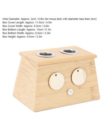 Buy Bamboo Moxa Box with 2 Holes - Durable Moxibustion Tool for 14-18mm Sticks | International Shipping Available - Buy Online on GoSupps.com