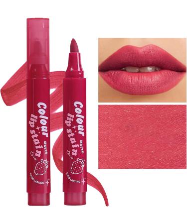 Matte Lip Marker - Waterproof Stain with Precision Tip Color Lining | Long-Lasting Colored Lipstick for Commute Travel Makeup Bag Everyday Use Clothing - Buy Online on GoSupps.com